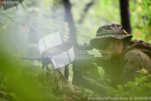 Image of soldier in action