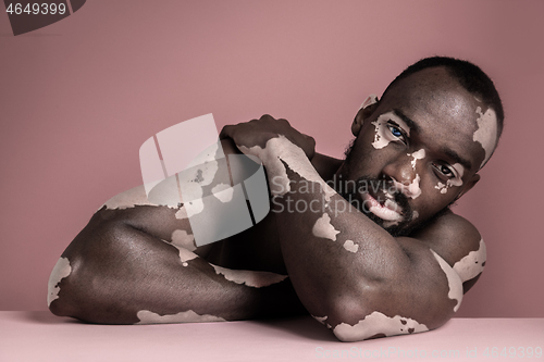 Image of Close up fashion portrait of a male model