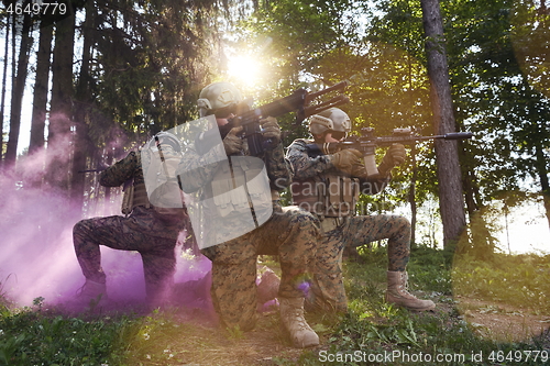 Image of Soldier fighters standing together