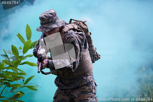 Image of soldier in action