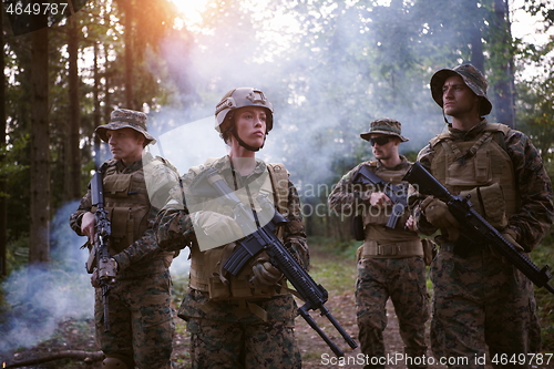 Image of Soldier Woman as a Team Leader