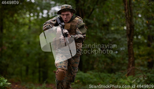 Image of soldier in action