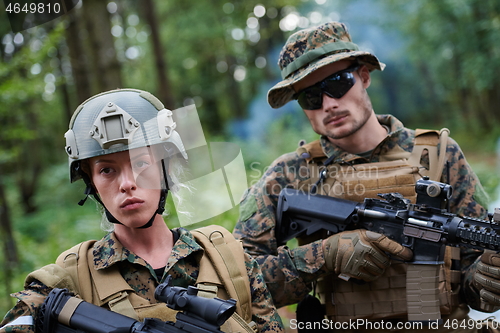 Image of Soldier Woman as a Team Leader