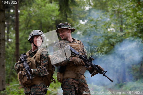 Image of Soldier Woman as a Team Leader