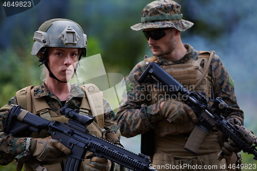Image of Soldier Woman as a Team Leader