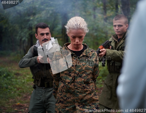 Image of terrorists was capture alive woman soldier