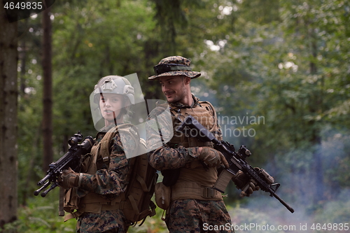 Image of Soldier Woman as a Team Leader