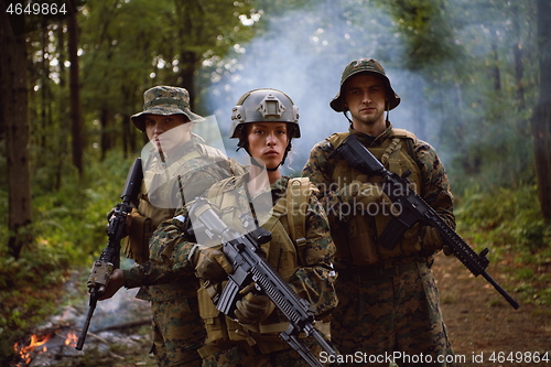 Image of Soldier Woman as a Team Leader