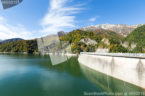 Image of Water pond and Kurobe dam