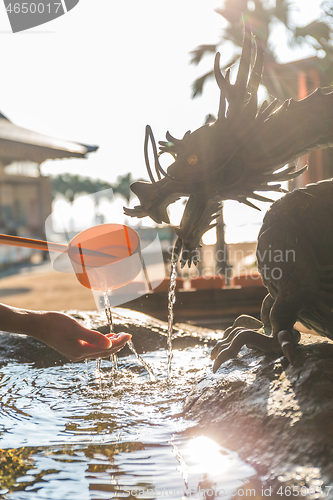 Image of Washing hand in japanese temple