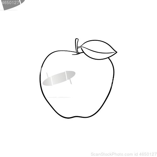 Image of Apple fruit hand drawn sketch icon.