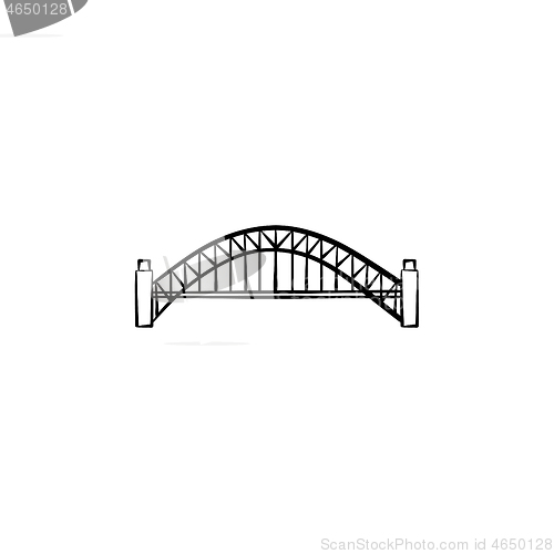 Image of Bridge hand drawn sketch icon.