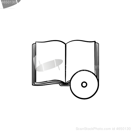 Image of Audiobook hand drawn sketch icon.