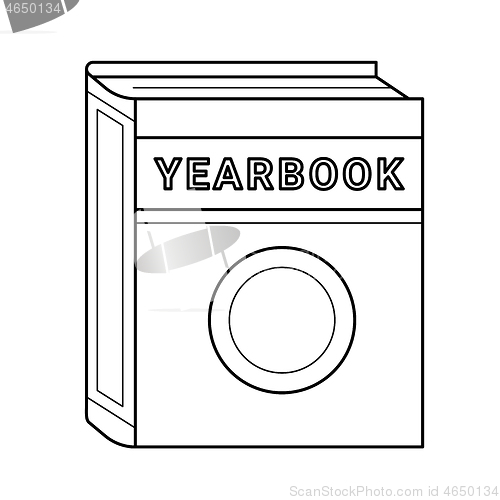 Image of Yearbook vector line icon.