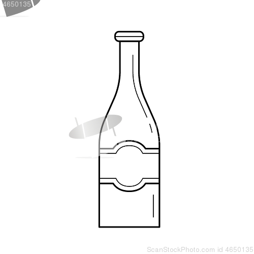 Image of Beer bottle vector line icon.