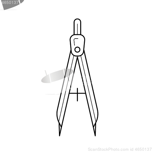 Image of Technical compass vector line icon.