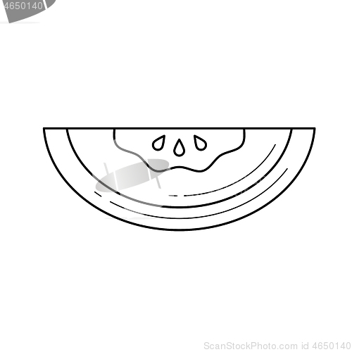 Image of Watermelon vector line icon.