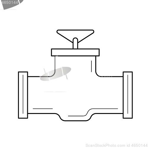 Image of Industrial valve vector line icon.