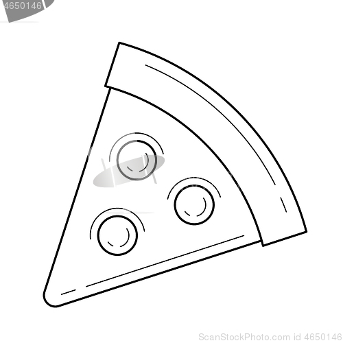 Image of Pizza slice vector line icon.