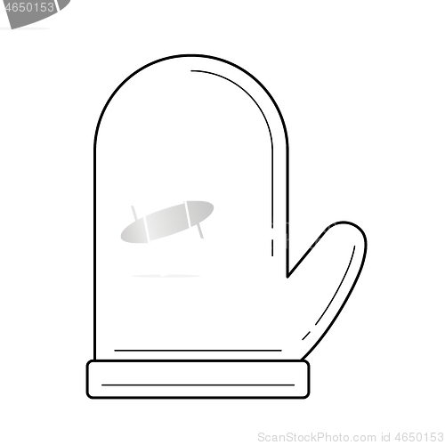 Image of Oven glove vector line icon.