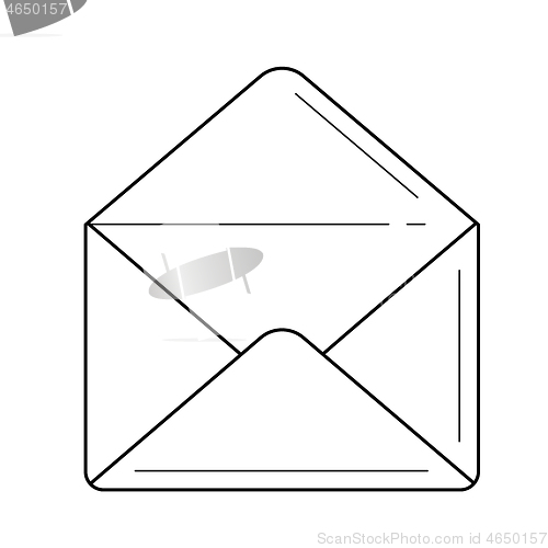 Image of Open envelope line icon.