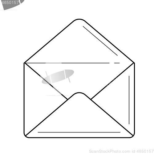 Image of Open envelope line icon.