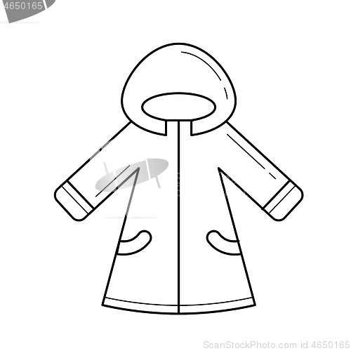 Image of Baby winter clothes vector line icon.