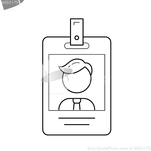 Image of Identification card vector line icon.