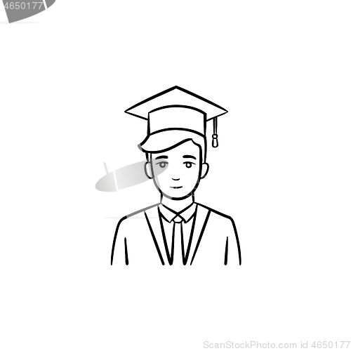 Image of Graduate student hand drawn sketch icon.