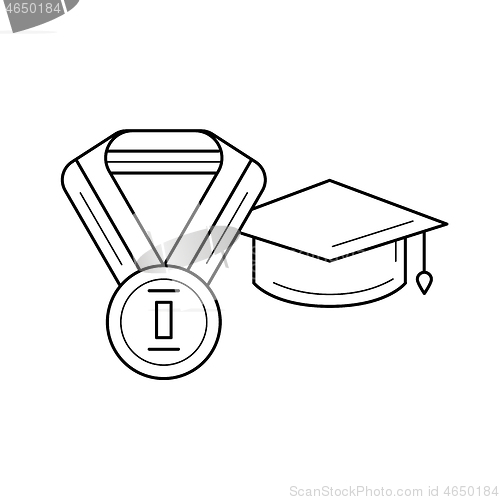 Image of Best student vector line icon.