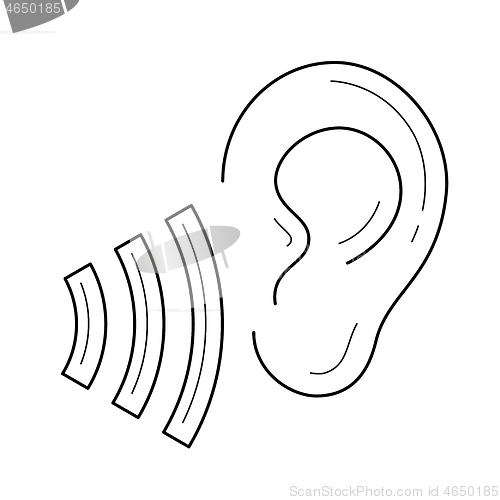 Image of Human ear line icon.