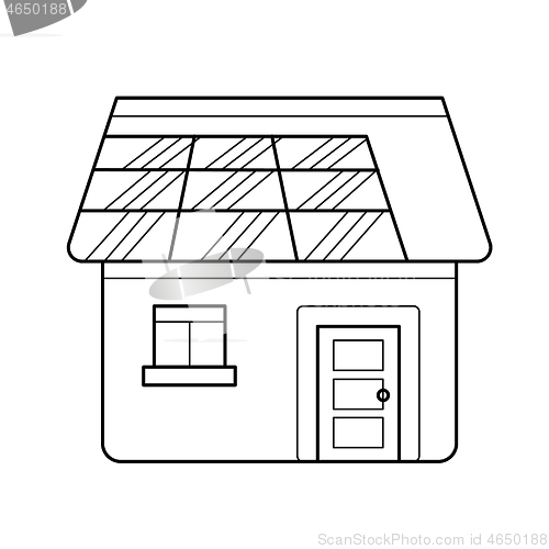 Image of Power efficient house vector line icon.