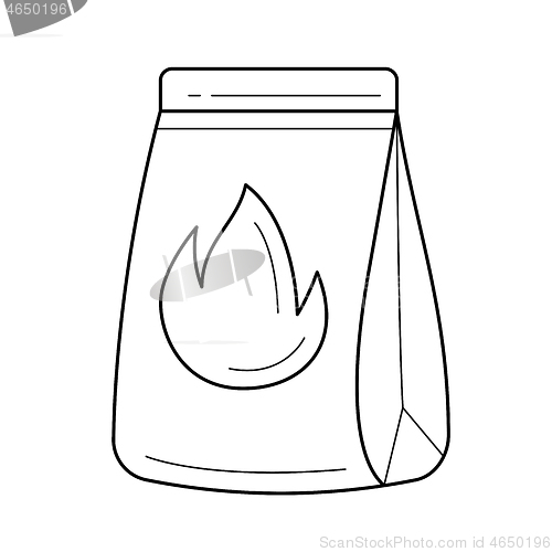 Image of Grill charcoal vector line icon.
