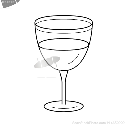 Image of Wine glass vector line icon.