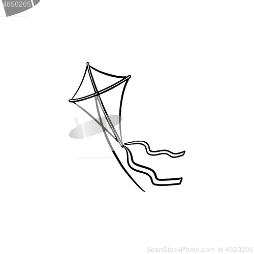 Image of Kite hand drawn sketch icon.
