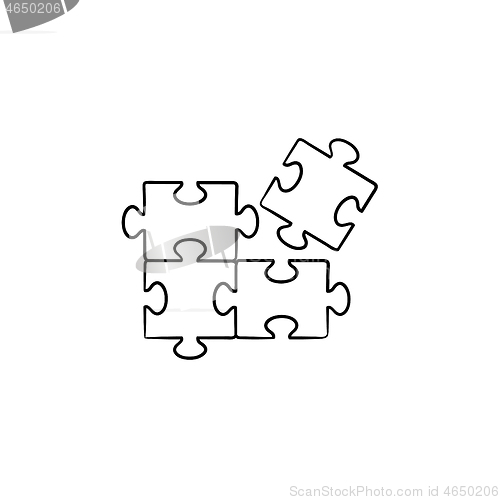 Image of Puzzle hand drawn sketch icon.