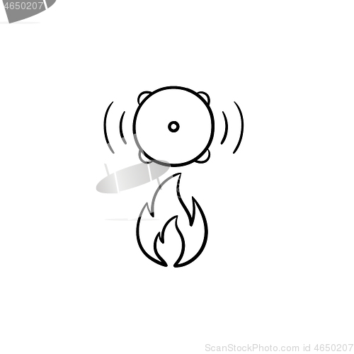 Image of Fire alarm hand drawn sketch icon.