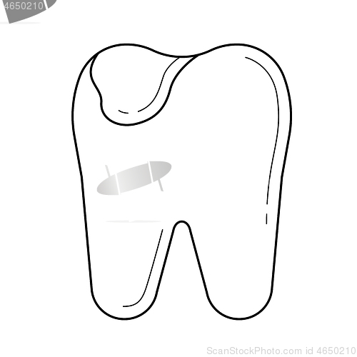 Image of Tooth caries line icon.