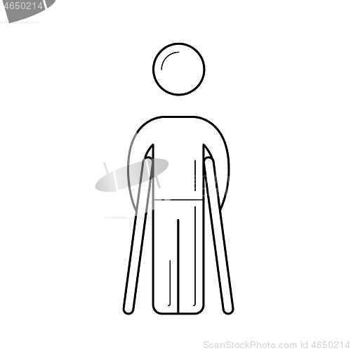 Image of Walking crutches line icon.