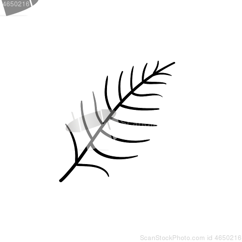 Image of Fern leaf hand drawn sketch icon.