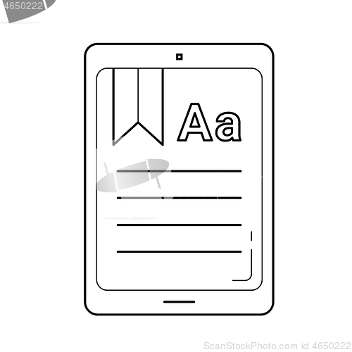 Image of Ebook vector line icon.