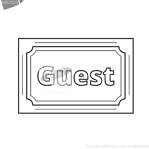 Image of Wedding card for guest vector line icon.