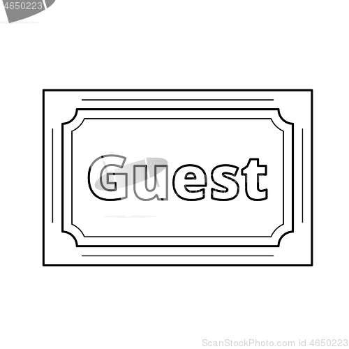 Image of Wedding card for guest vector line icon.