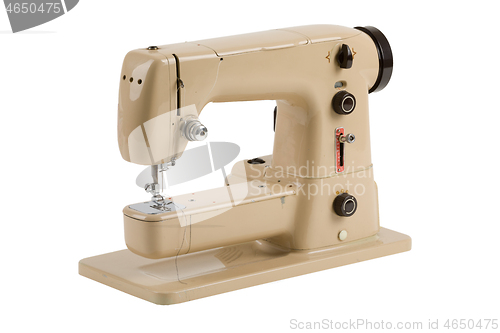 Image of Old vintage sewing machine isolated