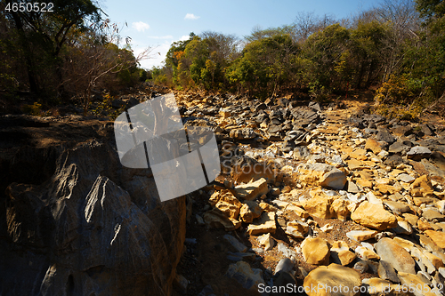 Image of dry stone riverbed, Ankarana Madagascar