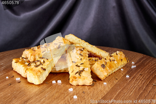 Image of baked sticks with caraway seeds and salt