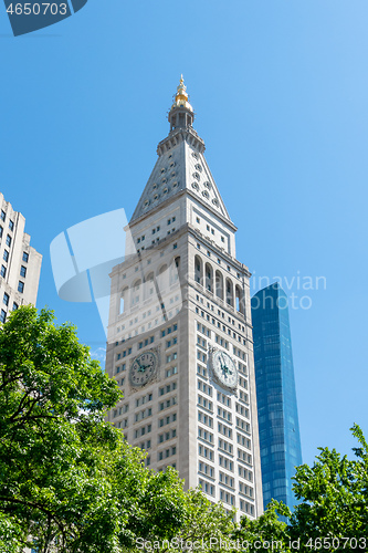 Image of Clock Tower building with One Word Trade Center