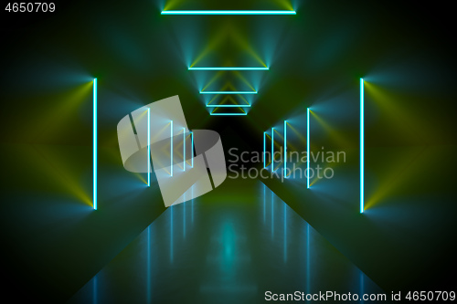 Image of neon lights tunnel background