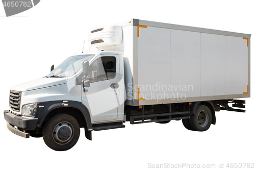 Image of White refrigerated truck