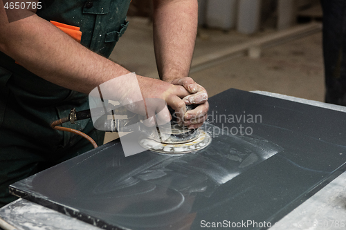 Image of Stone furniture production.